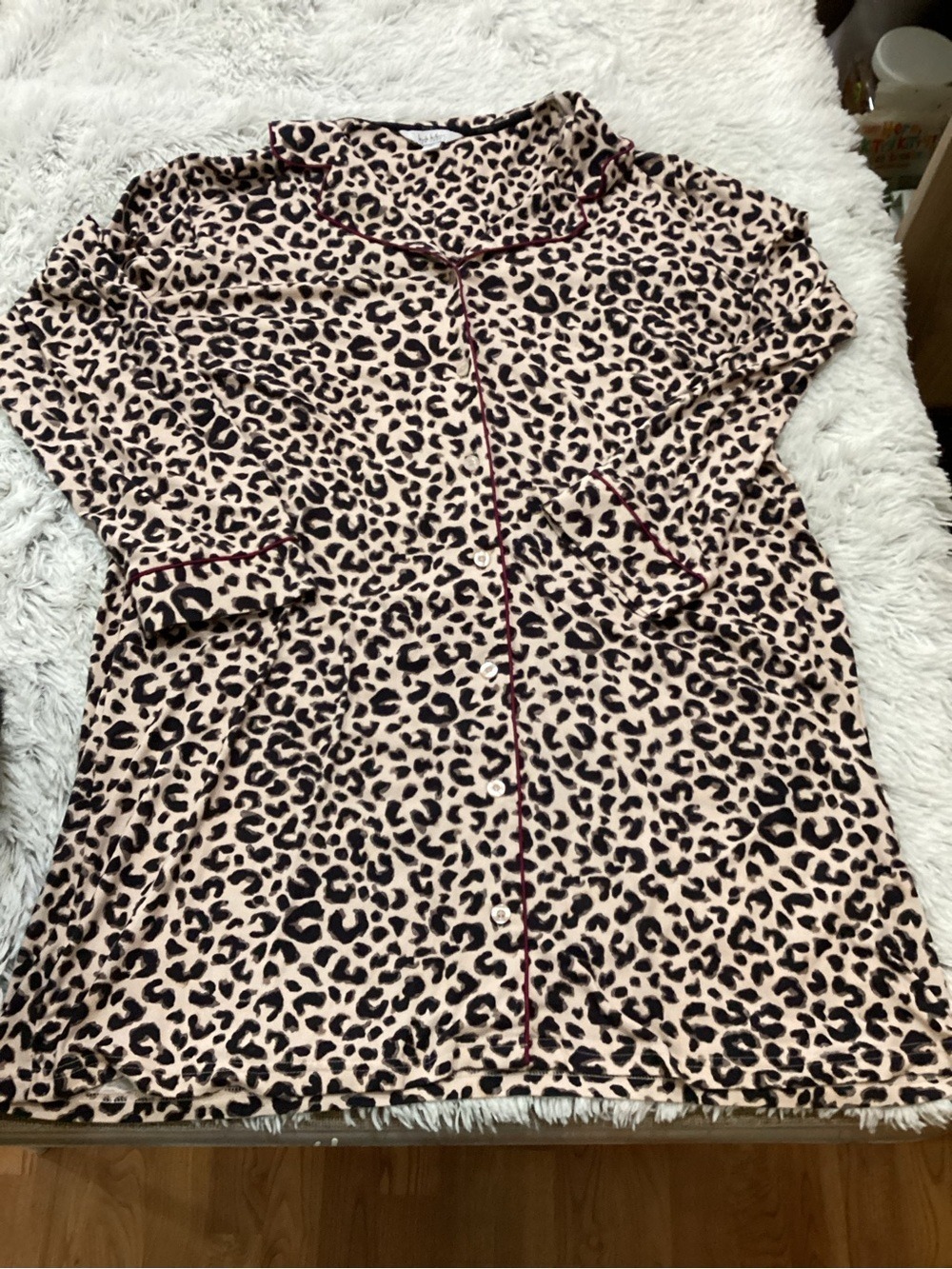 Nicole Miller New York Leopard Print Sleep Shirt Nightgown XL - Picture 11 of 16